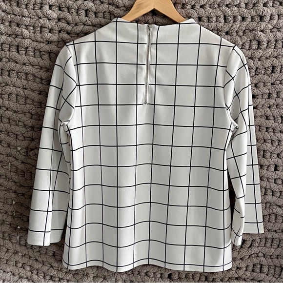 MELLODAY White & Black 3/4 Sleeve Shirt - Picture 4 of 8